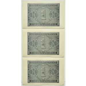 General Government, 1 zloty 1941, BE series, Kraków - three consecutive issues