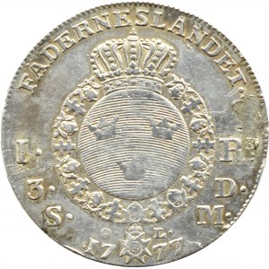 Szwecja, Gustaw III, talar (riksdaler) 1777, Sztokholm