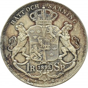 Szwecja, Oskar I, talar (riksdaler) 1852, Sztokholm