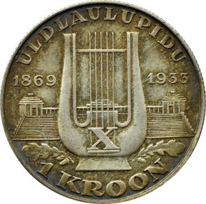 Estonia, 1 crown 1933, Harp, Tallinn
