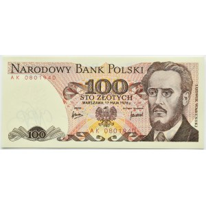 PRL, L. Waryński, 100 złotych 1976, seria AK, UNC