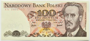 PRL, L. Waryński, 100 zlotých 1976, séria AN, UNC