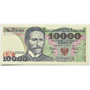 People's Republic of Poland, St. Wyspianski, 10000 gold 1987, series B, UNC