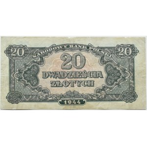 Polska Ludowa, seria lubelska, 20 złotych 1944, seria BB, ….-owym