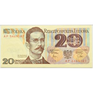 PRL, R. Traugutt, 20 zl. 1982, série AP, PMG 66 EPQ