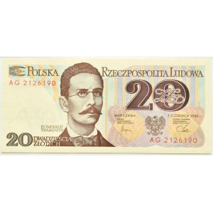 People's Republic of Poland, R. Traugutt, 20 gold 1982, AG series, PMG 66 EPQ