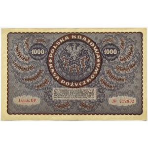 II RP, 1000 marek 1919, I serja DF - typ 7, Warszawa