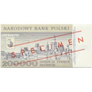 PRL, Warszawa, 200000 złotych 1989, seria A, WZÓR No 0645*, UNC