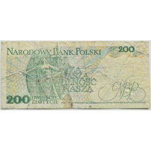 PRL, 200 złotych 1982, seria CM, destrukt bez nadruku głównego