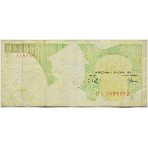 Poľská ľudová republika, 50 zlotých 1988, séria GL, zničené bez hlavného odtlačku