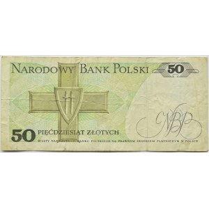 Poľská ľudová republika, 50 zlotých 1988, séria GL, zničené bez hlavného odtlačku