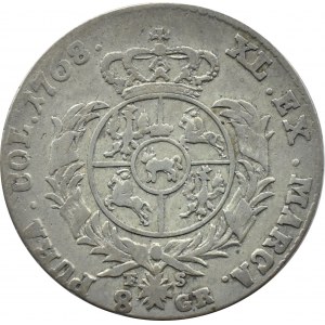 Stanislaw A. Poniatowski, 8 silver pennies (two-zloty) 1768 F.S., Warsaw