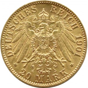 Niemcy, Anhalt, Fryderyk I, 20 marek 1901, BARDZO RZADKIE