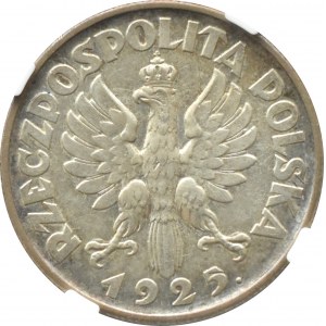 Second Republic, Spikes, 2 gold 1925, London, NGC AU55