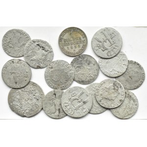 Niemcy, Prusy, XVIII/XIX wiek, lot 15 srebrnych monet