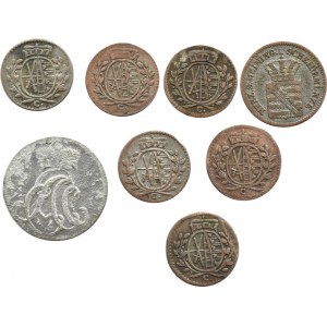 Niemcy, Saksonia, XVIII/XIX wiek, lot 8 monet