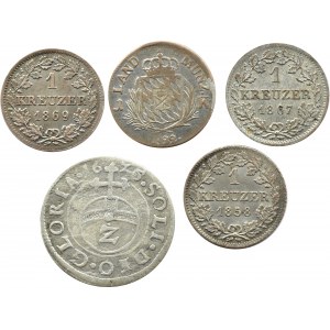 Niemcy, Bawaria, XVII/XIX wiek, lot 5 monet