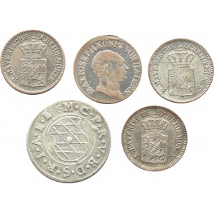 Niemcy, Bawaria, XVII/XIX wiek, lot 5 monet