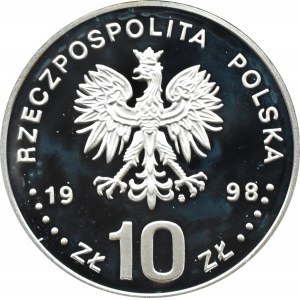 III RP, 10 złotych 1998, Zygmunt III Waza - półpostać, Warszawa, UNC