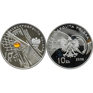 III RP, lot 10 złotych 2002, MŚ Korea-Japonia, Warszawa, UNC