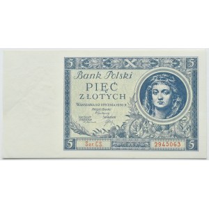 II RP, 5 złotych 1930, seria CS, UNC