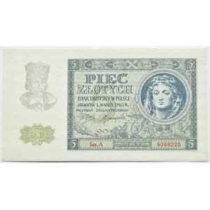 Generalna Gubernia, 5 złotych 1940, seria A, RZADKIE