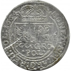 Jan II Kazimierz, złotówka (tymf) 1664 AT, Bydgoszcz