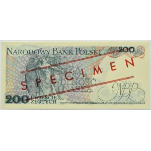 PRL, J. Dąbrowski, 200 złotych 1979, seria AS WZÓR No. 0545*, UNC