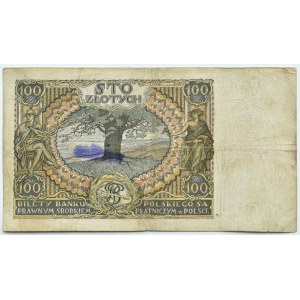 II RP, 100 złotych 1932, seria AT - nadruk wertlos (bezwartościowy)