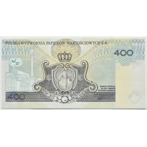 PWPW, 400 złotych 1996 Zygmunt III Waza, seria AB HOLOGRAM, UNC