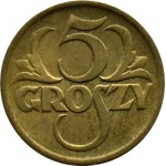 II RP, 5 groszy 1923, Warszawa, piękne!