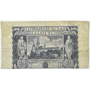 II RP, 20 złotych 1936, bez serii i numeratora, czysty awers