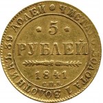 Rosja, Mikołaj I, 5 rubli 1841 СПБ АЧ, Petersburg