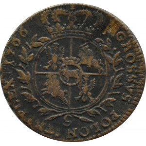 Stanisław A. Poniatowski, trojak 1766 G, Kraków - zbrojarz