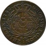 Stanisław A. Poniatowski, trojak 1782 E.B., Warszawa, najniższy nakład z trojaków