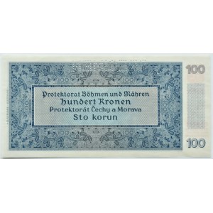 Protektorat von Böhmen und Mähren, 100 Kronen 1940 SPECIMEN, Serie S.08.A, Prag