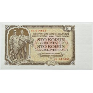 Czechosłowacja, 100 koron 1953, seria KT, Praga, UNC