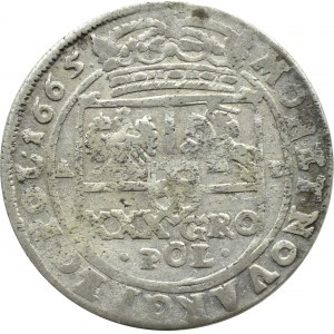 Jan II Kazimierz, złotówka (tymf) 1665 AT, Bydgoszcz