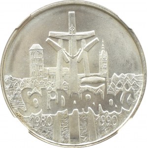 III RP, Solidarność (C), 100000 złotych 1990, typ C, Warszawa NGC MS66