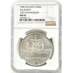 III RP, Solidarność (C), 100000 złotych 1990, typ C, Warszawa NGC MS66