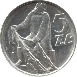 PRL, Rybak, 5 złotych 1973, Warszawa, NGC MS65