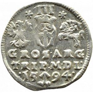 Zygmunt III Waza, trojak 1594, Wilno, CHALECKI