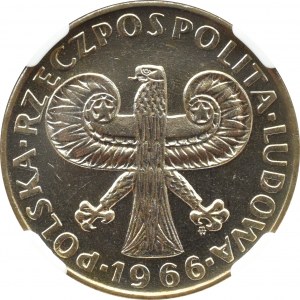 PRL, 10 złotych 1966, VII wieków Warszawa - Kolumna Zygmunta, NGC MS63