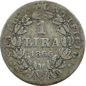 Państwo Kościelne, Pius IX, 1 lira 1866 (XXI), Rzym