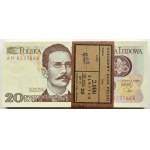 PRL, paczka bankowa 20 złotych 1982, Warszawa, seria AM, UNC
