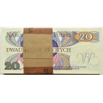 PRL, paczka bankowa 20 złotych 1982, Warszawa, seria AM, UNC