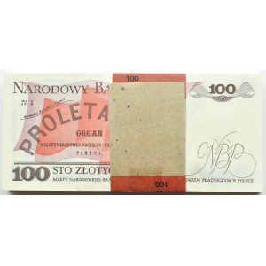 PRL, paczka bankowa 100 złotych 1988, Warszawa, seria TG, UNC
