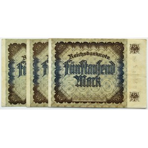 Niemcy, Republika Weimarska, lot 5000 marek 1922, różne serie - pięciocyfrowe numeracje, RZADKIE