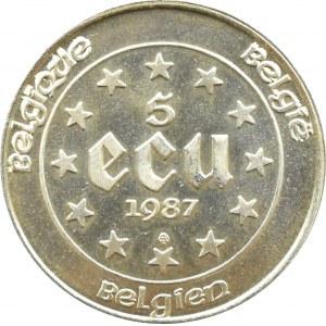 Belgia, Baldwin I, Traktaty Rzymskie, 5 ecu 1987, UNC