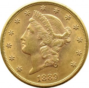 USA, Liberty Head, 20 dolarów 1889 S, San Francisco